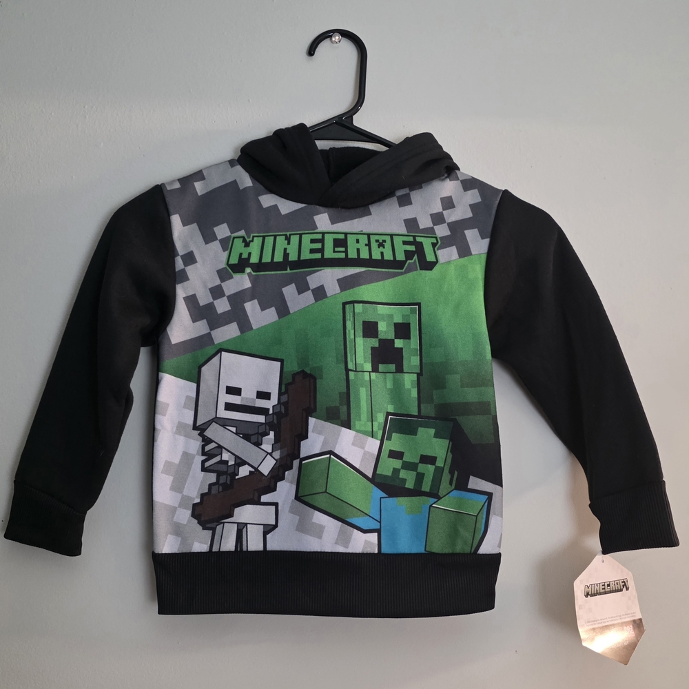 Minecraft Kids Hoodie - Black and Green